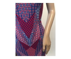 Alexander McQueen Red White Blue Geometric Cotton Stretch Dress  XS | free-classifieds-usa.com - 2