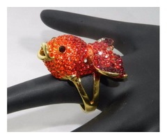 Fabulous Orange & Red Crystals Goldfish Costume Ring | free-classifieds-usa.com - 1