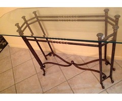 Wrought Iron Base/ 3/4' Beveled Glass top Sofa table | free-classifieds-usa.com - 1
