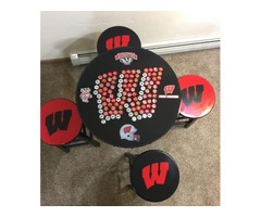 Badger football themed table and stools | free-classifieds-usa.com - 2