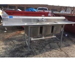 EAGLE 3 COMPARTMENT SINK WITH L&R DRAINS 3981CC | free-classifieds-usa.com - 1