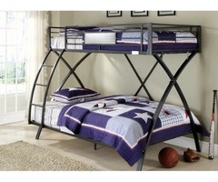 Spaced Out Contemporary Twin Over Full Bunk Bed with Chrome Accents by Homelegance | free-classifieds-usa.com - 1