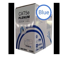 1000ft Cat5e Plenum Bare Copper Ethernet Networking Cable UTP 24Awg 350Mhz Blue | free-classifieds-usa.com - 1