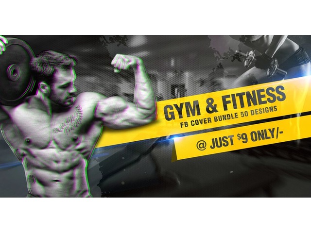 Fitness & Gym FB Cover Bundle - 50 Designs @ Just $9 ONLY/- - Graphic ...