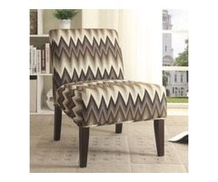 NEW SLEEK ARMLESS ACCENT CHAIR IN CHEVRON FABRIC | free-classifieds-usa.com - 1