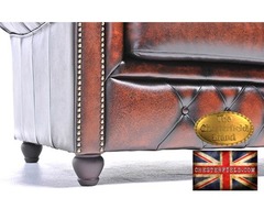 Original Chesterfield Brand wash off brown sofa-3 seats-Real leather -Handmade  | free-classifieds-usa.com - 3