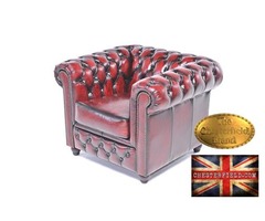 Original Chesterfield Brand wash off red armchair -Real leather -Handmade  | free-classifieds-usa.com - 1